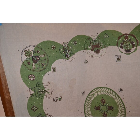 Vintage Tablecloth Party Folk Art Campy - Picture 6 of 7